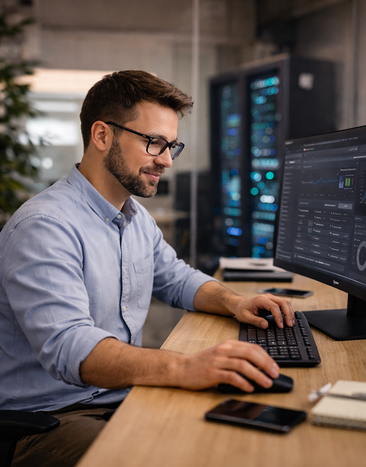 IT technician helping small business